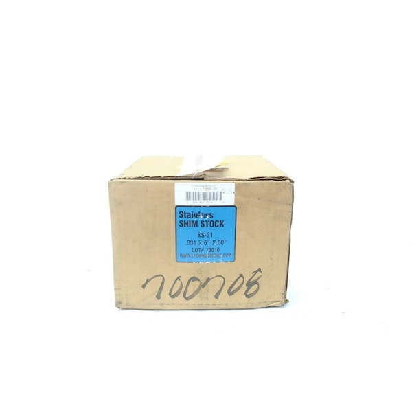 Lyon Industries Stainless Shim Stock .031In X 6In X 50In SS31 Zoro